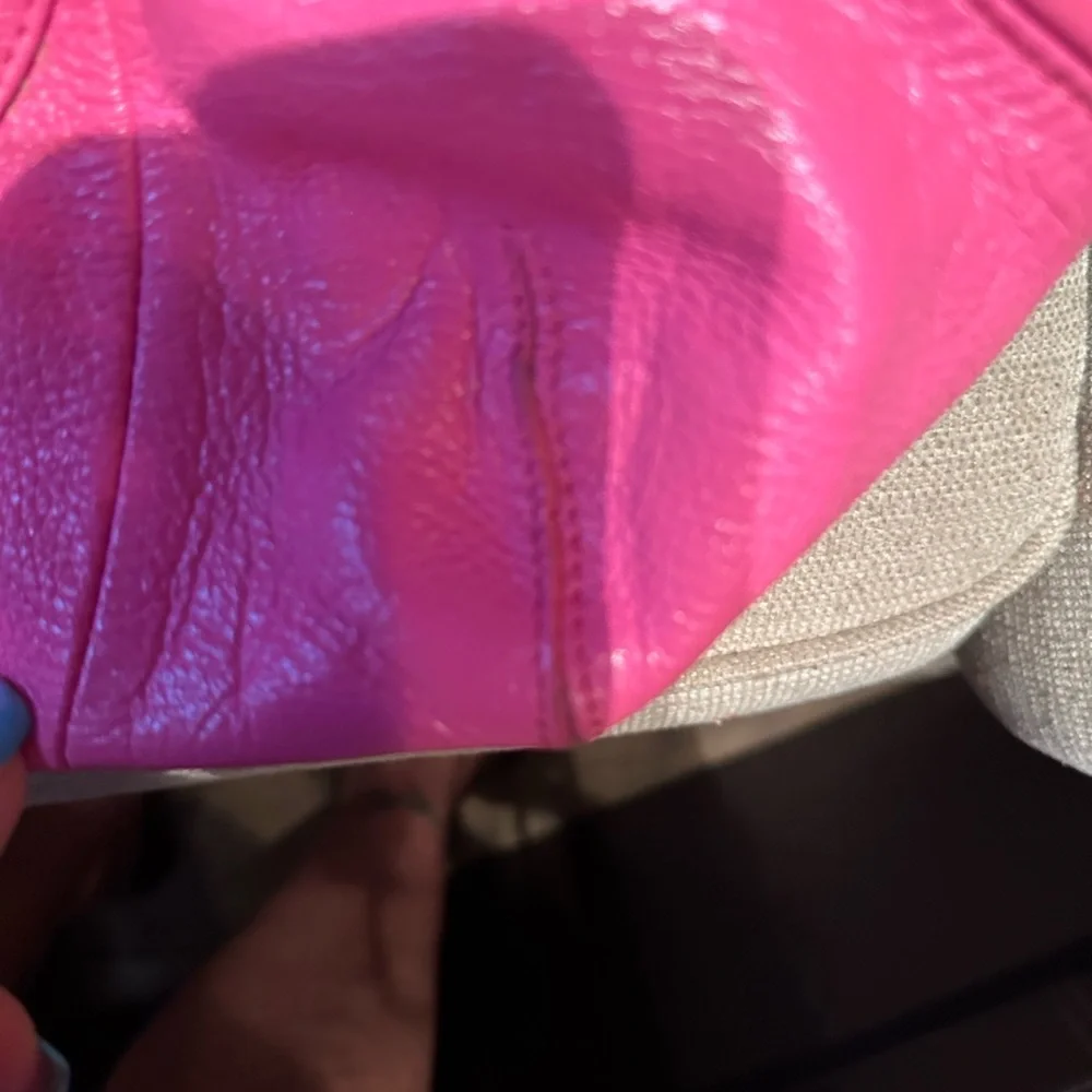 Isaac Mizrahi Hot Pink Leather Tote
